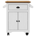 vidaXL Küchenwagen BODO Weiß und Braun 72x45x80 cm