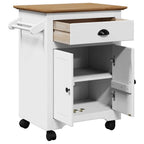 vidaXL Küchenwagen BODO Weiß und Braun 72x45x80 cm