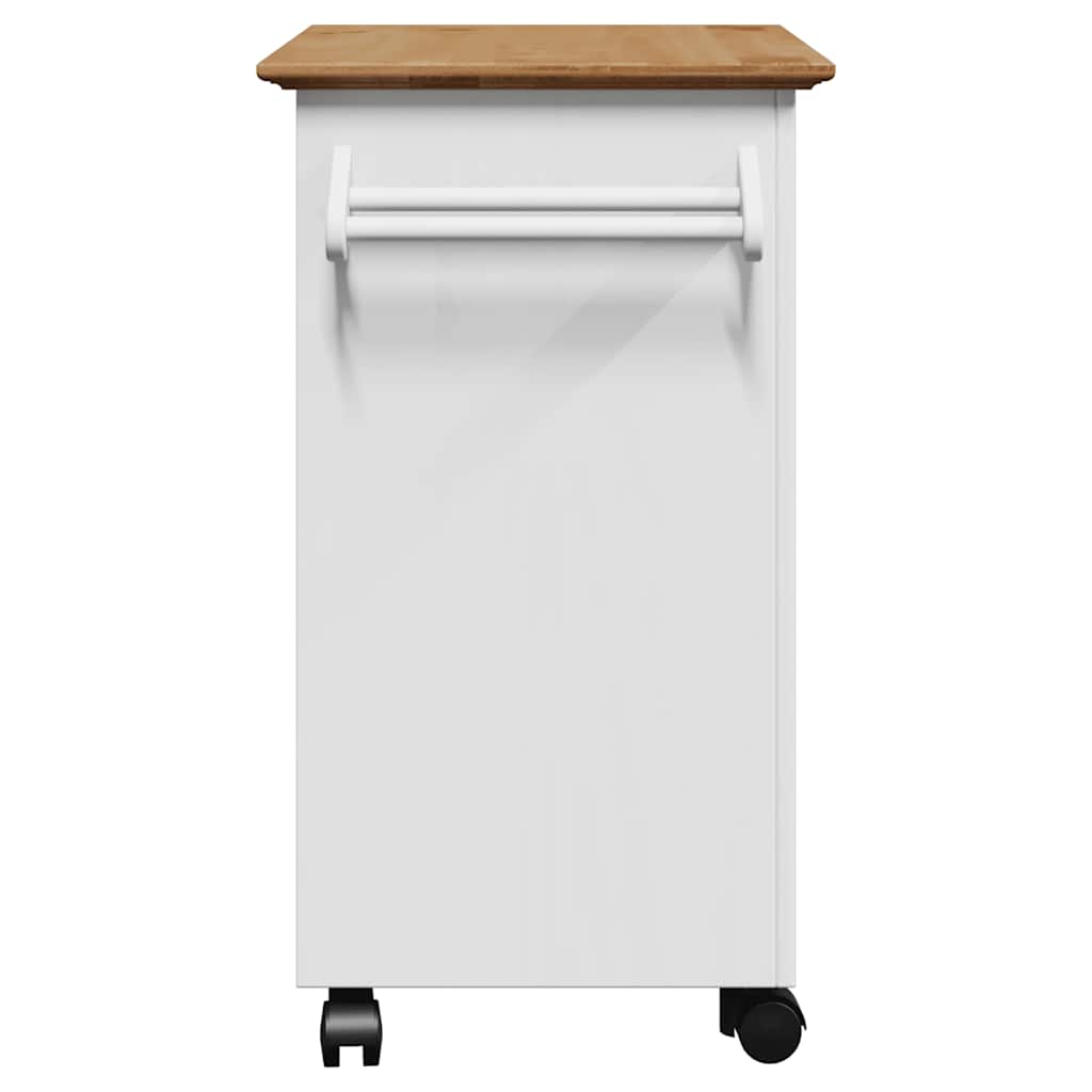 vidaXL Küchenwagen BODO Weiß und Braun 72x45x80 cm