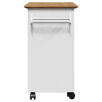 vidaXL Küchenwagen BODO Weiß und Braun 72x45x80 cm