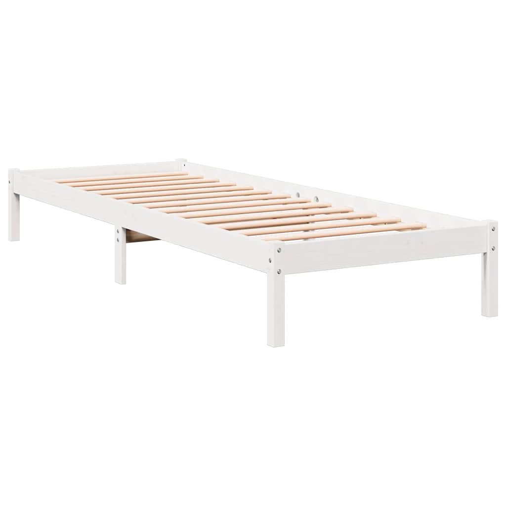 vidaXL Massivholzbett Extra Lang ohne Matratze Weiß 100x210 Kieferholz