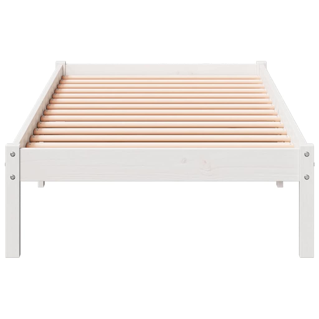 vidaXL Massivholzbett Extra Lang ohne Matratze Weiß 100x210 Kieferholz