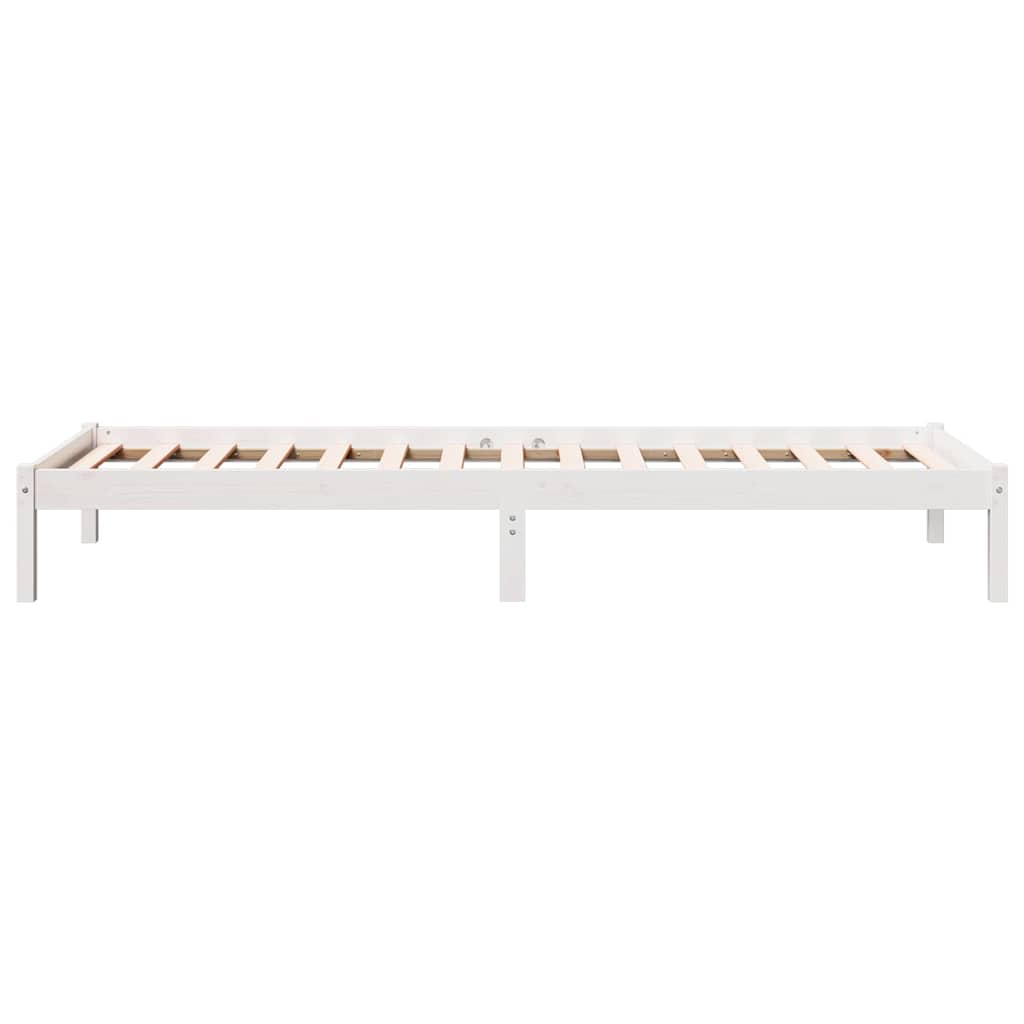 vidaXL Massivholzbett Extra Lang ohne Matratze Weiß 100x210 Kieferholz
