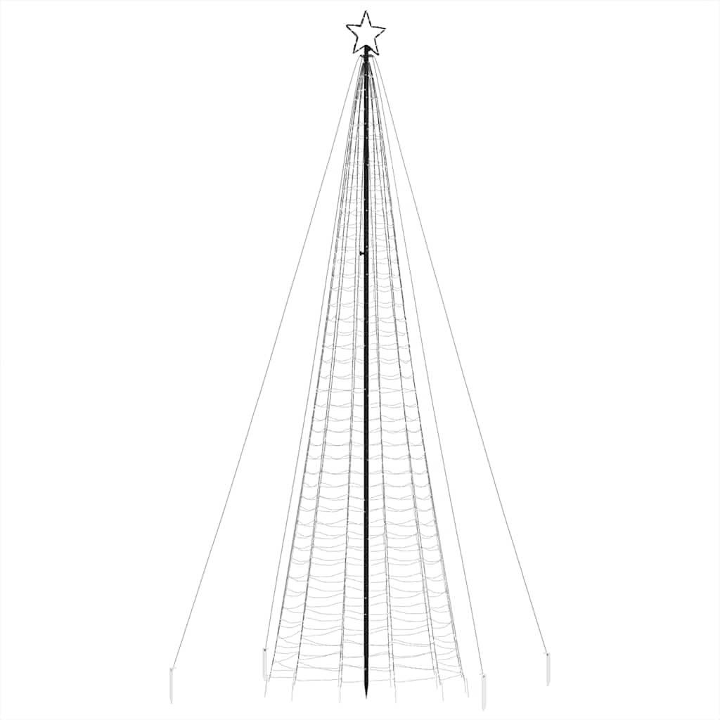 vidaXL LED Weihnachtsbaum mit Erdspießen 1534 LEDs Warmweiß 500 cm