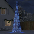 vidaXL LED Weihnachtsbaum mit Erdspießen 1534 LEDs Blau 500 cm