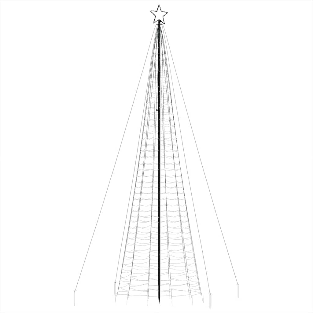 vidaXL LED Weihnachtsbaum mit Erdspießen 1534 LEDs Blau 500 cm