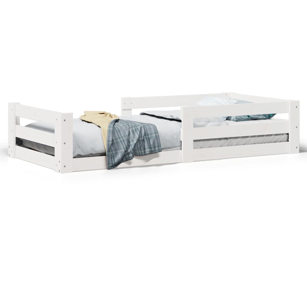 vidaXL Bettgestell ohne matratze Weiß 80x160 cm massivholz kiefer