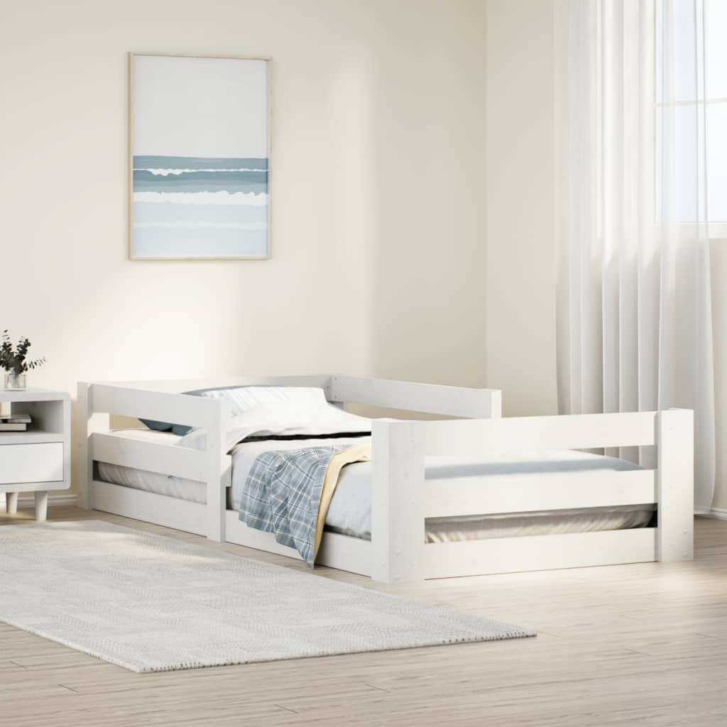 vidaXL Bettgestell ohne matratze Weiß 80x160 cm massivholz kiefer