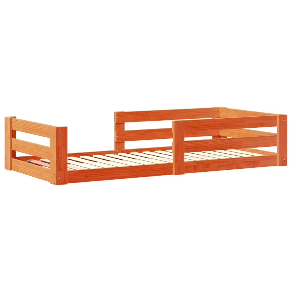 vidaXL Massivholzbett ohne matratze Wachsbraun 80x160 cm kiefernholz