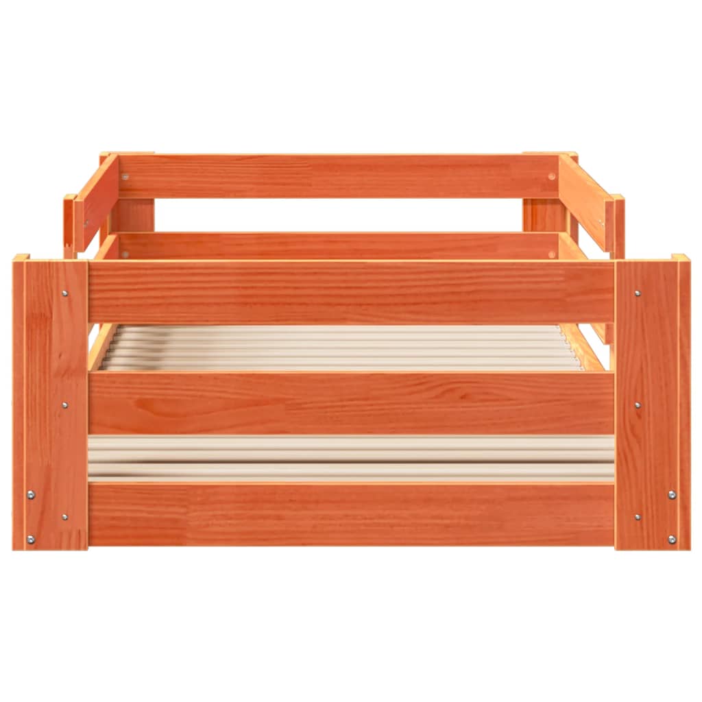 vidaXL Massivholzbett ohne matratze Wachsbraun 80x160 cm kiefernholz