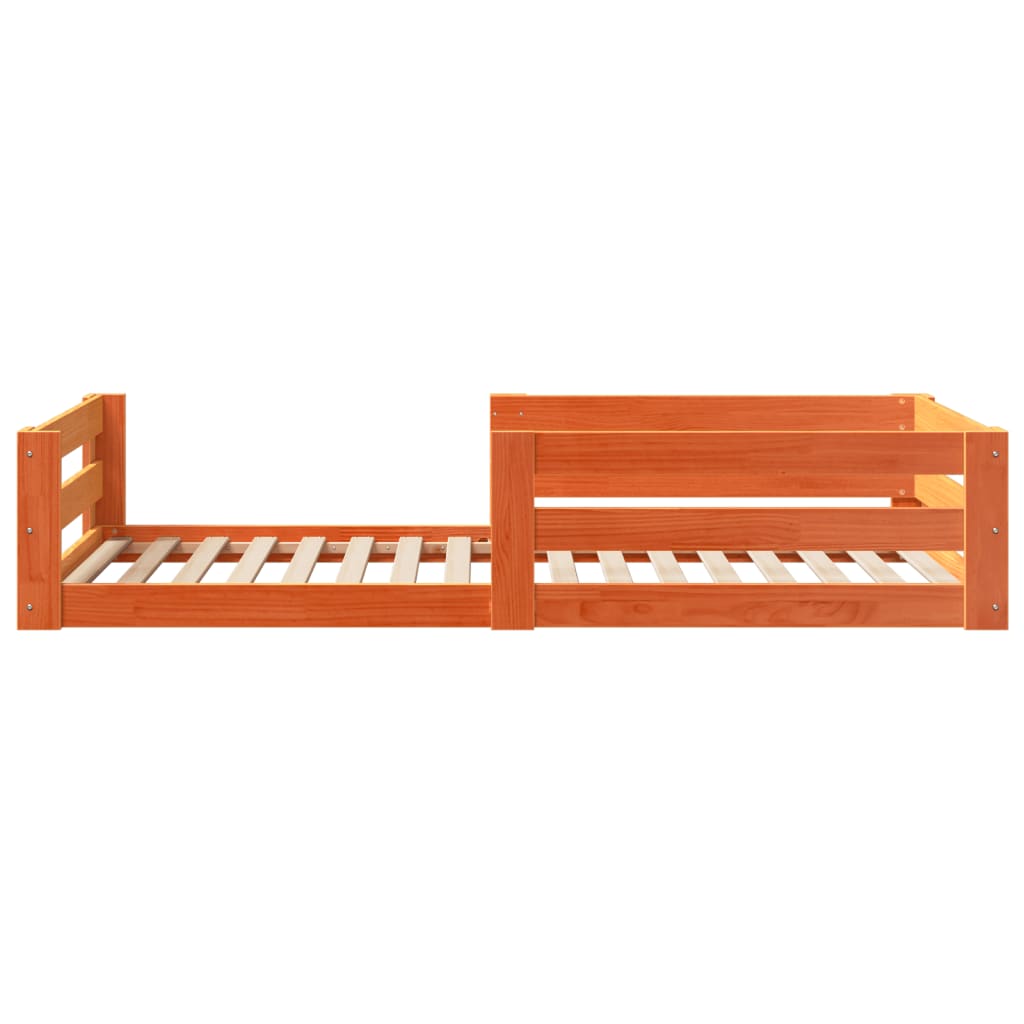 vidaXL Massivholzbett ohne matratze Wachsbraun 80x160 cm kiefernholz