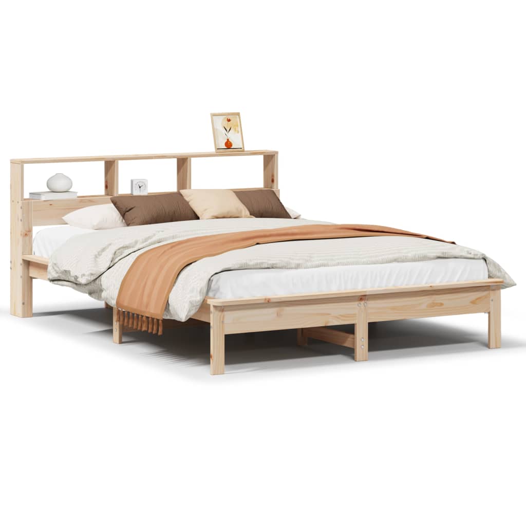 vidaXL Massivholzbett mit Regal ohne Matratze 120x200 cm Kiefer
