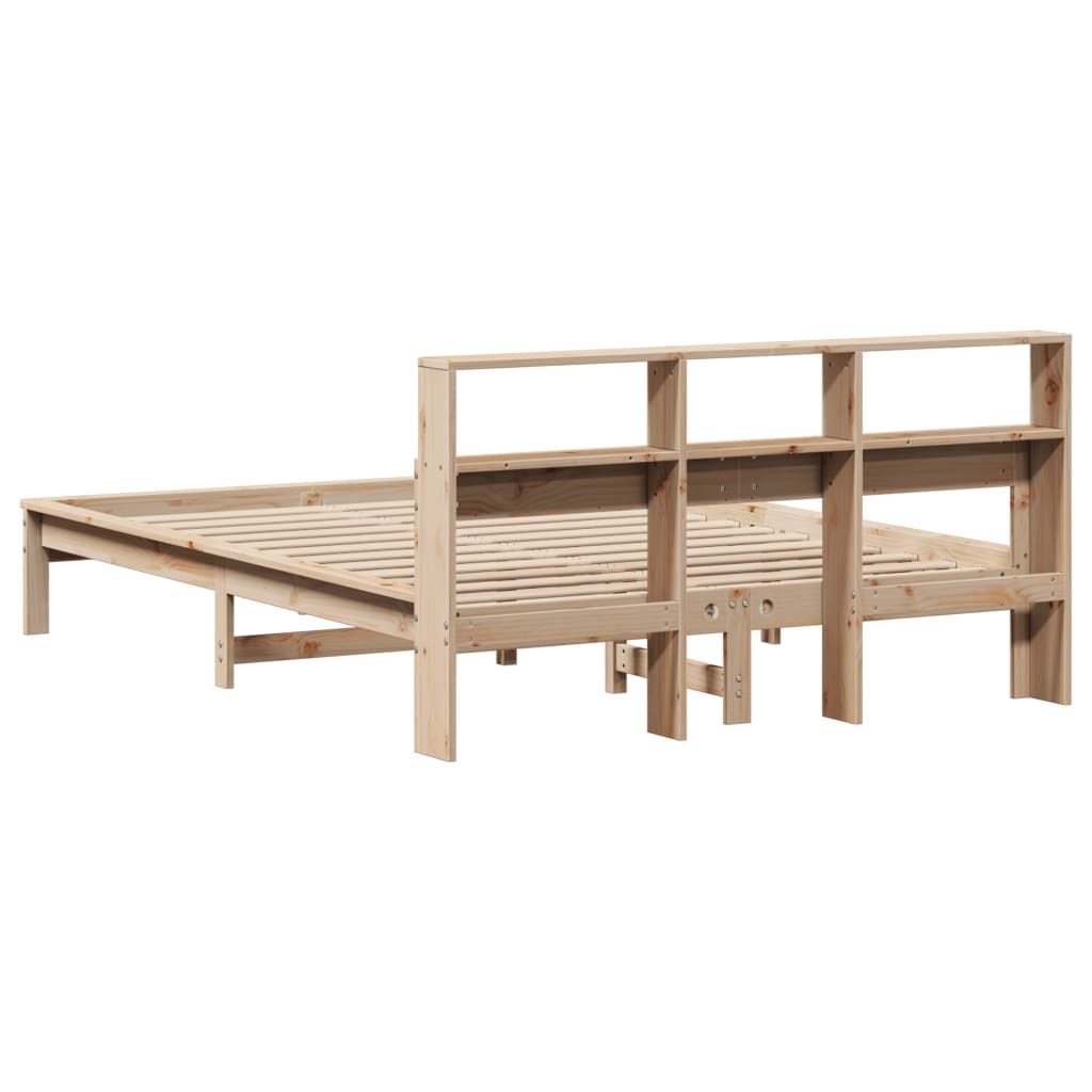vidaXL Massivholzbett mit Regal ohne Matratze 120x200 cm Kiefer