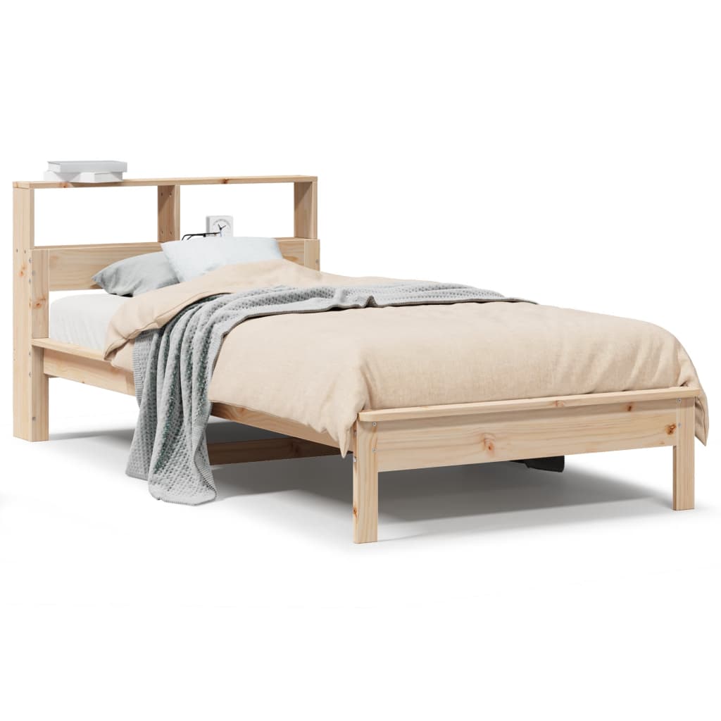 vidaXL Bücherregalbett ohne Matratze 75x190 cm Massivholz Kiefer