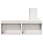vidaXL Nachttisch mit Schreibtisch Weiß 222x107x75 cm Massivholz