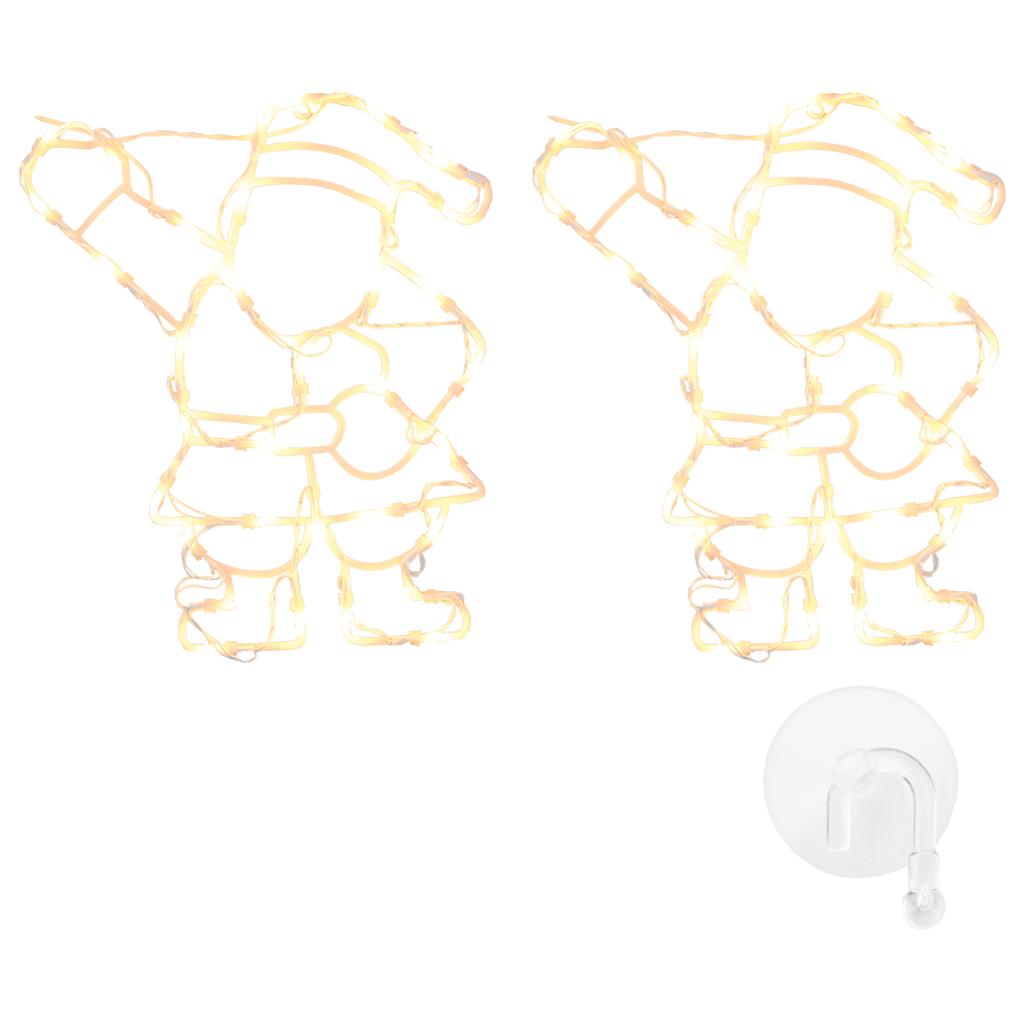 vidaXL Weihnachtsbeleuchtung Weihnachtsmann-Silhouette 2 Stk. 35 LEDs