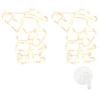 vidaXL Weihnachtsbeleuchtung Weihnachtsmann-Silhouette 2 Stk. 35 LEDs