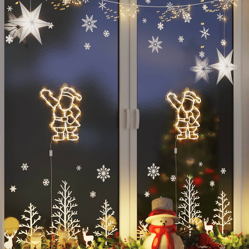 vidaXL Weihnachtsbeleuchtung Weihnachtsmann-Silhouette 2 Stk. 35 LEDs