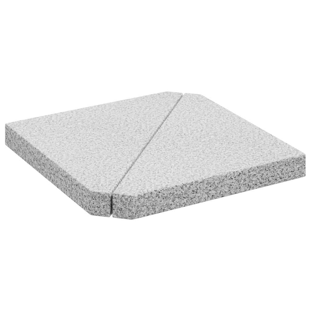 vidaXL Schirmgewichtsscheiben 2 Stk. Grau Granit Dreieckig 14 kg