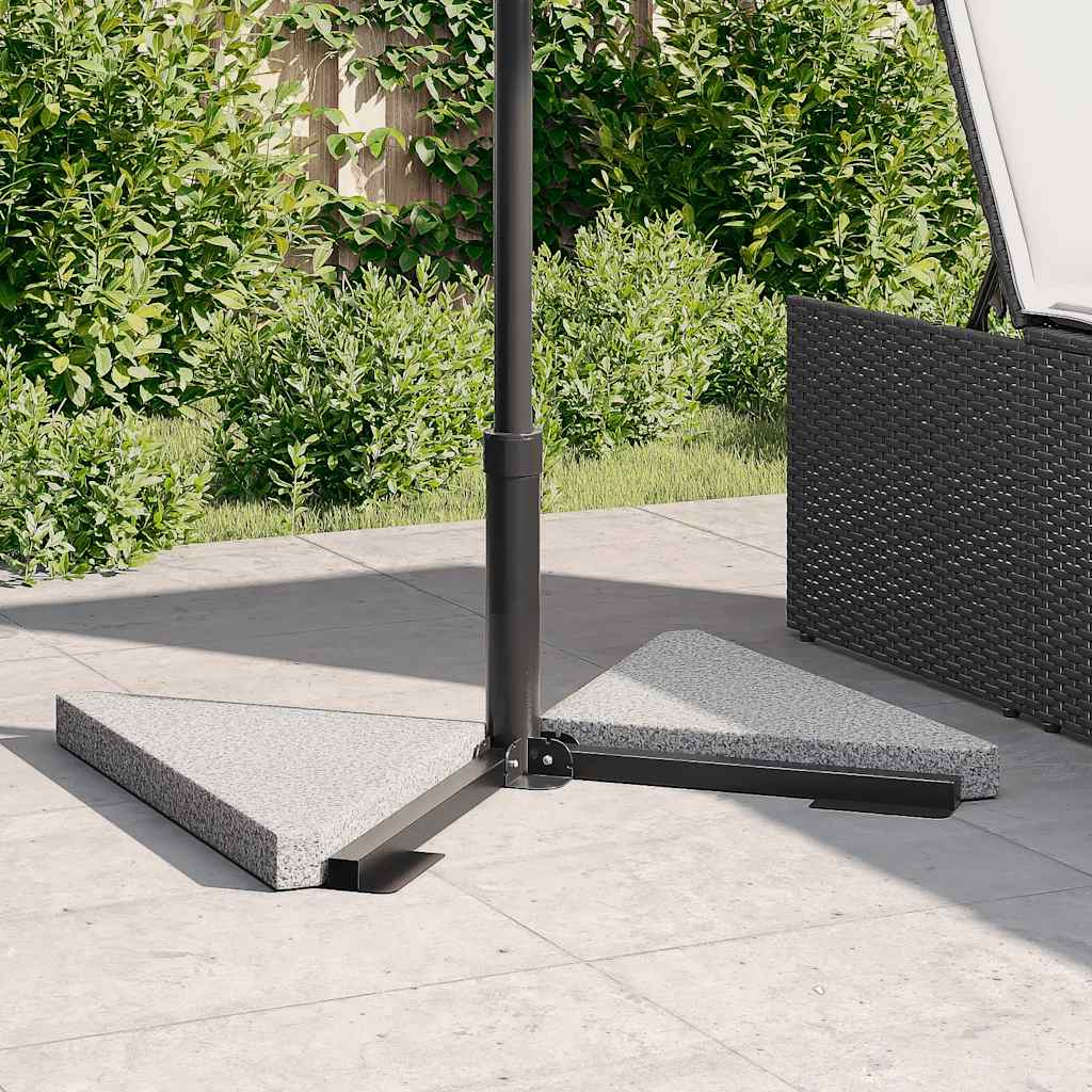 vidaXL Schirmgewichtsscheiben 2 Stk. Grau Granit Dreieckig 14 kg
