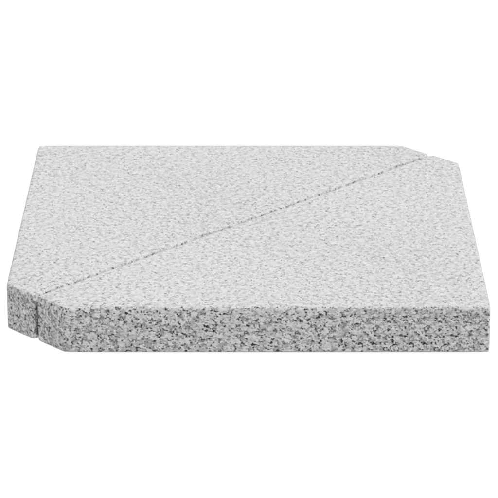 vidaXL Schirmgewichtsscheiben 2 Stk. Grau Granit Dreieckig 14 kg