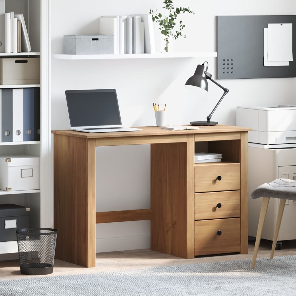 vidaXL Schreibtisch PANAMA 112x45x75 cm Massivholz Kiefer