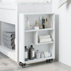 vidaXL Aufbewahrungswagen Schmal Weiß 48x13x68 cm Holzwerkstoff