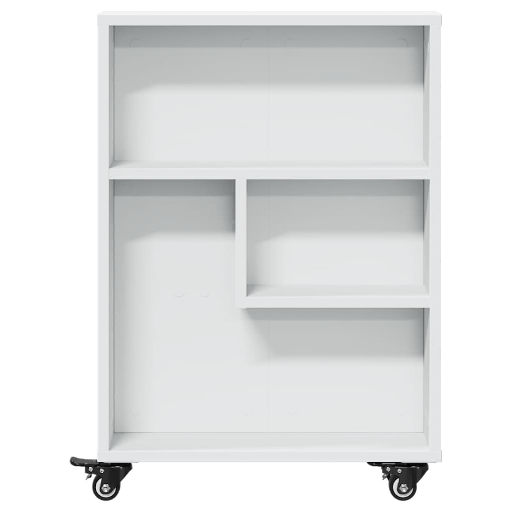 vidaXL Aufbewahrungswagen Schmal Weiß 48x13x68 cm Holzwerkstoff