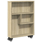 vidaXL Schmaler Aufbewahrungswagen Sonoma-Eiche 48 x 13 x 68 cm Holzwerkstoff