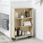 vidaXL Schmaler Aufbewahrungswagen Sonoma-Eiche 48 x 13 x 68 cm Holzwerkstoff