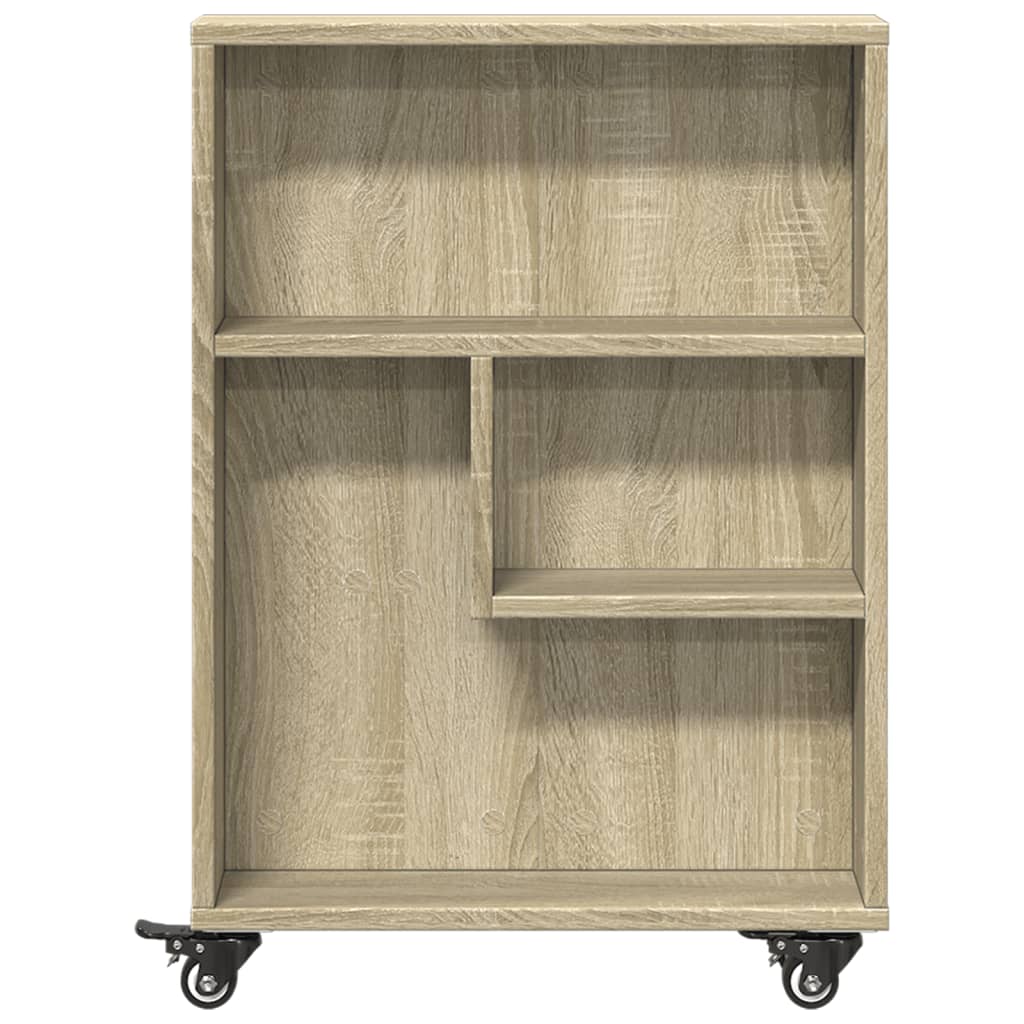 vidaXL Schmaler Aufbewahrungswagen Sonoma-Eiche 48 x 13 x 68 cm Holzwerkstoff