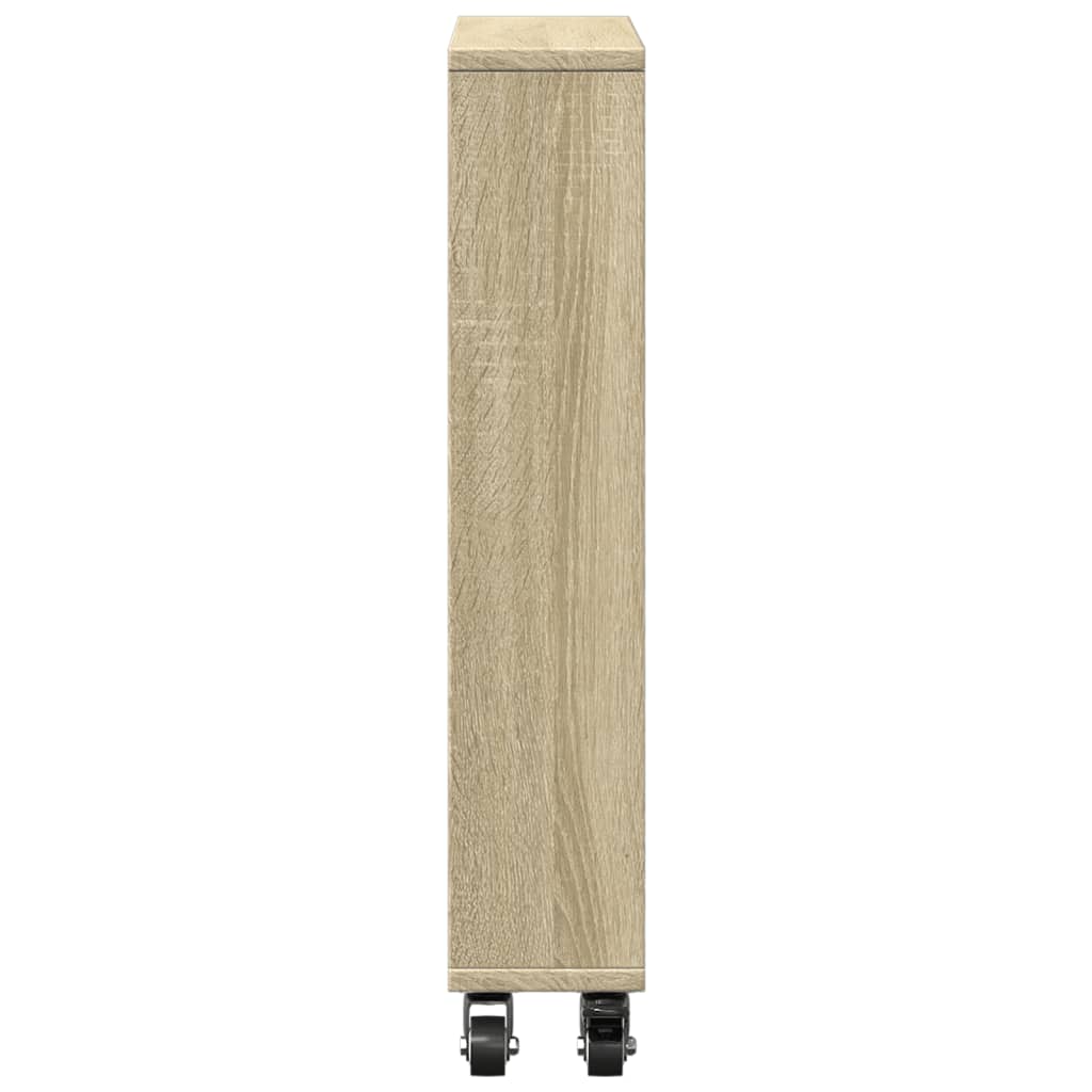 vidaXL Schmaler Aufbewahrungswagen Sonoma-Eiche 48 x 13 x 68 cm Holzwerkstoff