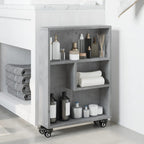 vidaXL Aufbewahrungswagen Schmal Betongrau 48x13x68 cm Holzwerkstoff