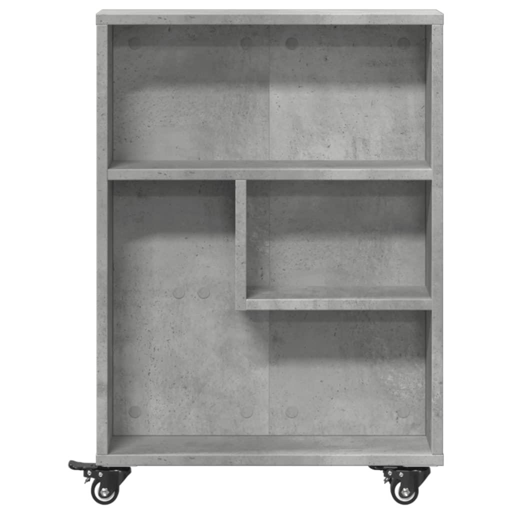 vidaXL Aufbewahrungswagen Schmal Betongrau 48x13x68 cm Holzwerkstoff