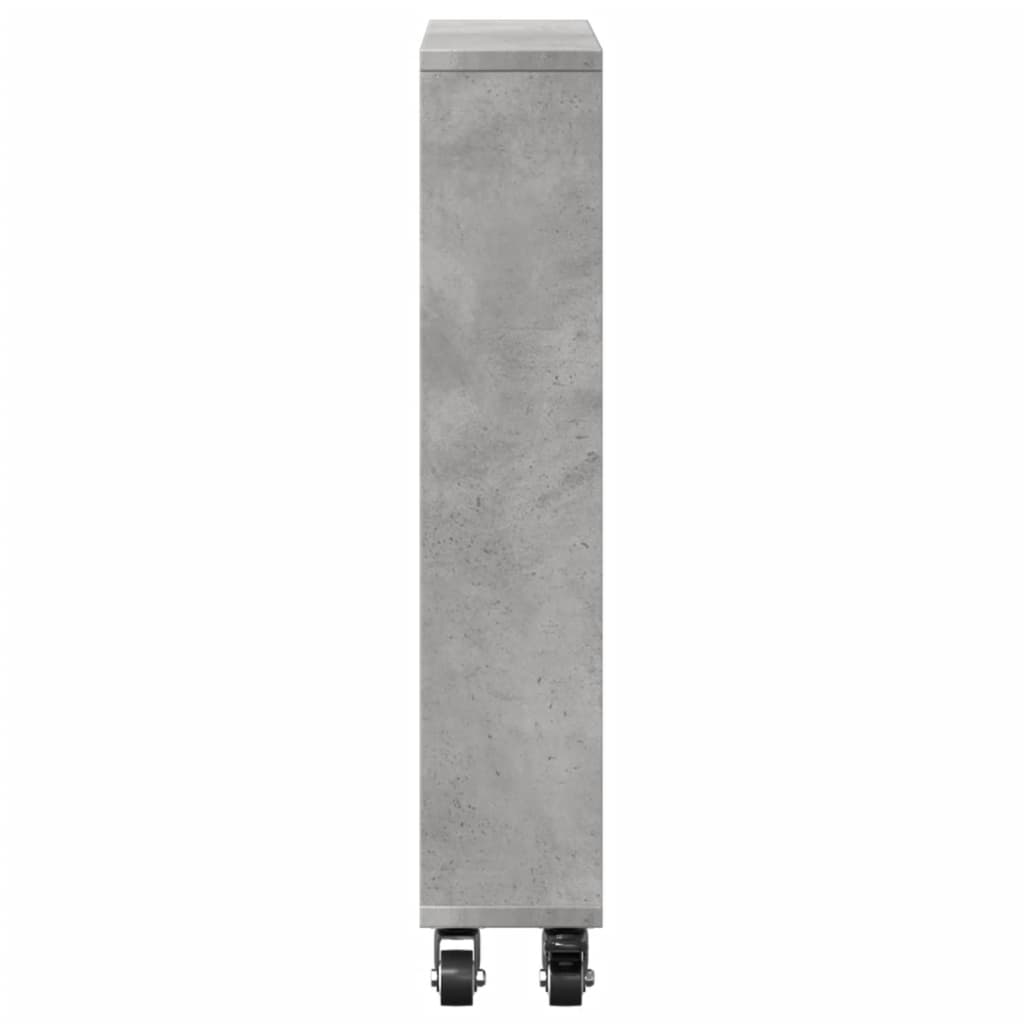 vidaXL Aufbewahrungswagen Schmal Betongrau 48x13x68 cm Holzwerkstoff