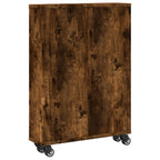 vidaXL Aufbewahrungswagen Schmal Räuchereiche 48x13x68cm Holzwerkstoff