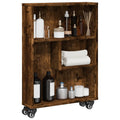 vidaXL Aufbewahrungswagen Schmal Räuchereiche 48x13x68cm Holzwerkstoff
