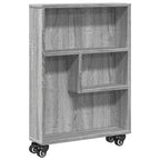 vidaXL Aufbewahrungswagen Schmal Grau Sonoma 48x13x68 cm Holzwerkstoff