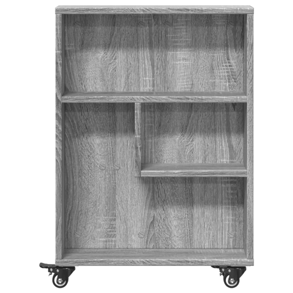 vidaXL Aufbewahrungswagen Schmal Grau Sonoma 48x13x68 cm Holzwerkstoff