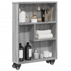 vidaXL Aufbewahrungswagen Schmal Grau Sonoma 48x13x68 cm Holzwerkstoff