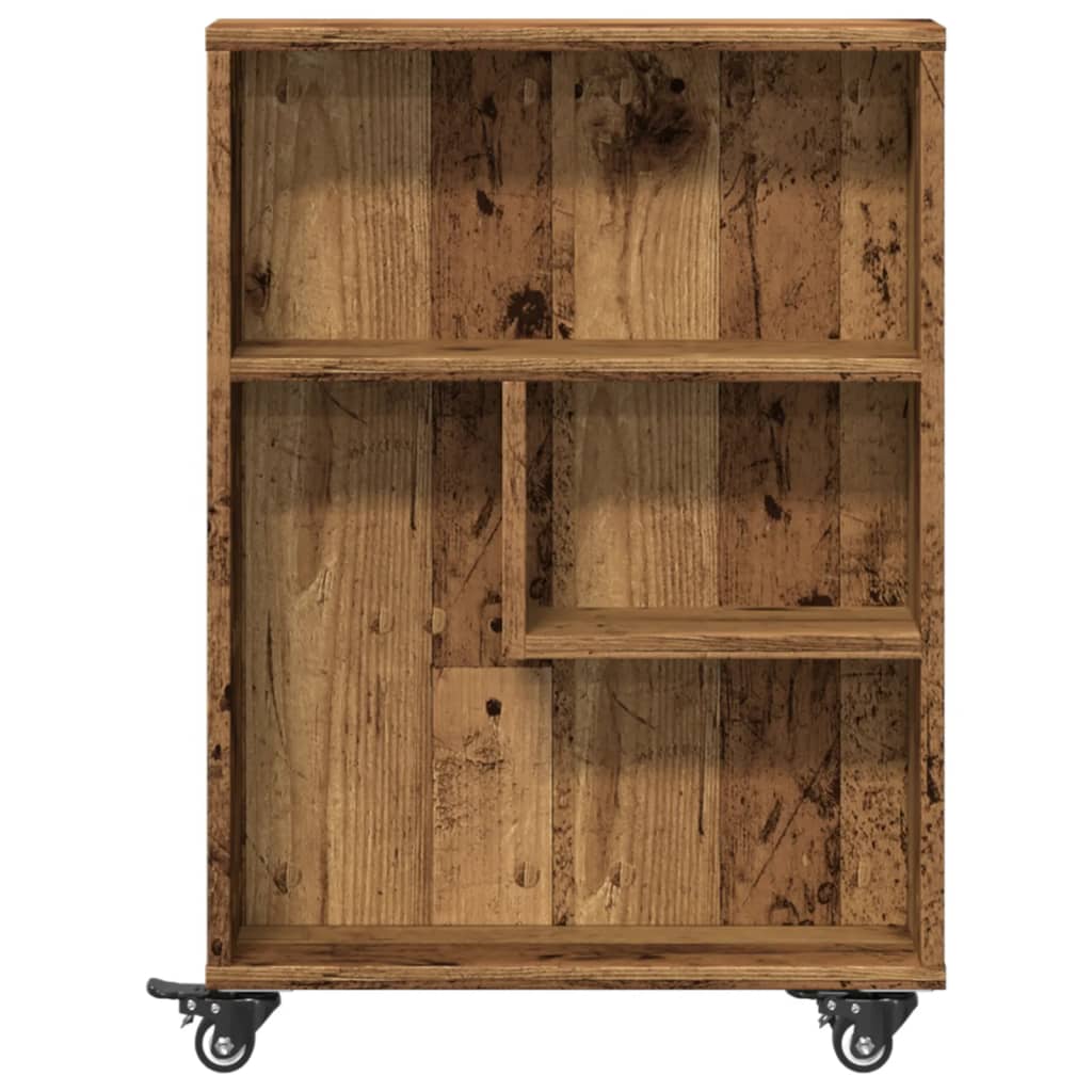 vidaXL Aufbewahrungswagen Schmal Altholz-Optik 48x13x68 Holzwerkstoff