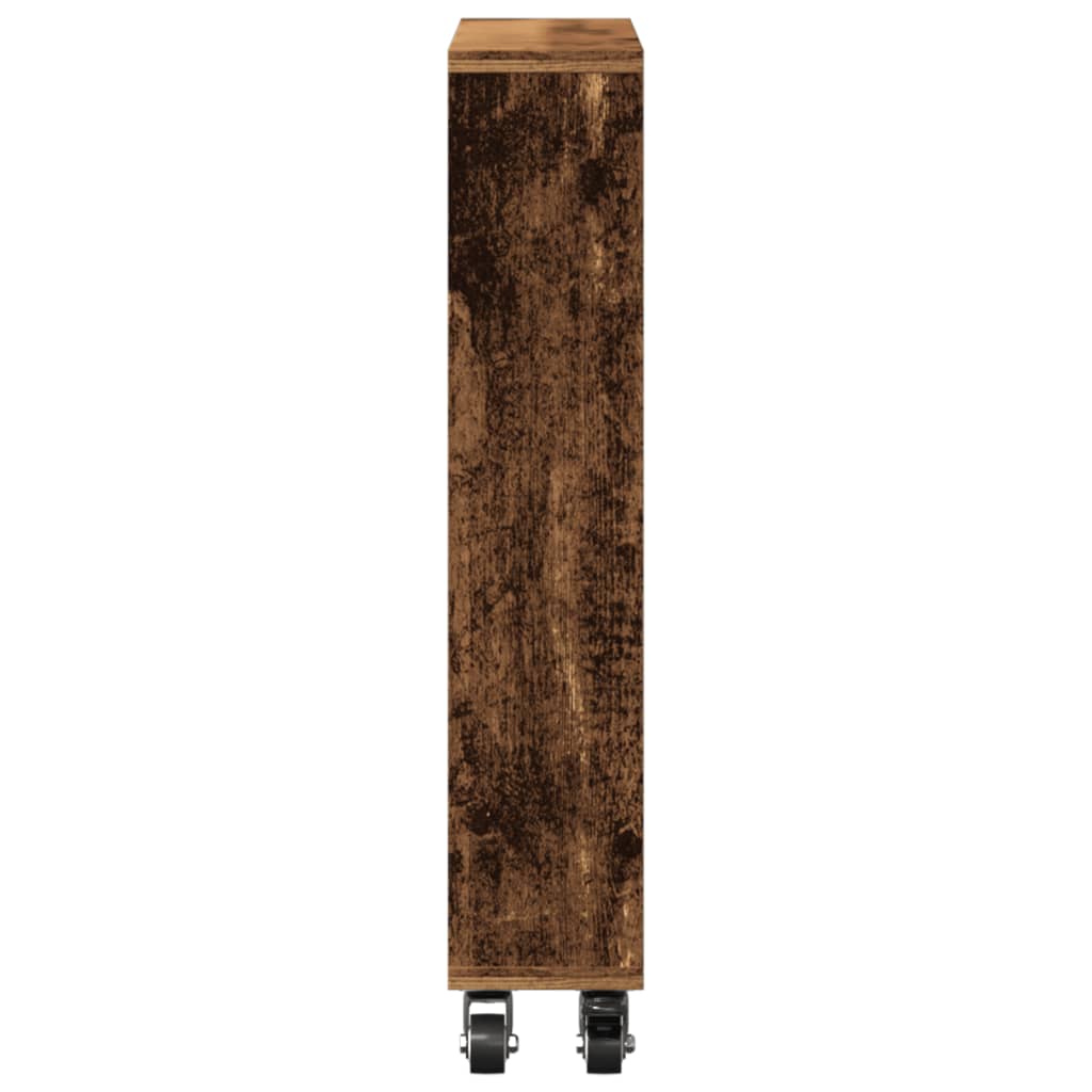 vidaXL Aufbewahrungswagen Schmal Altholz-Optik 48x13x68 Holzwerkstoff