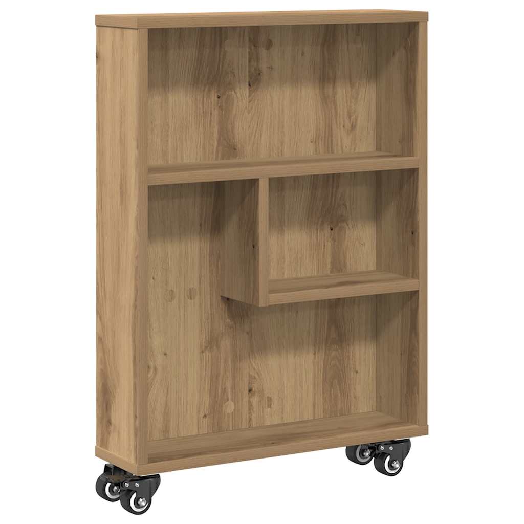 vidaXL Aufbewahrungswagen Schmal Artisan-Eiche 48x13x68 Holzwerkstoff