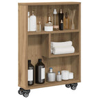 vidaXL Aufbewahrungswagen Schmal Artisan-Eiche 48x13x68 Holzwerkstoff