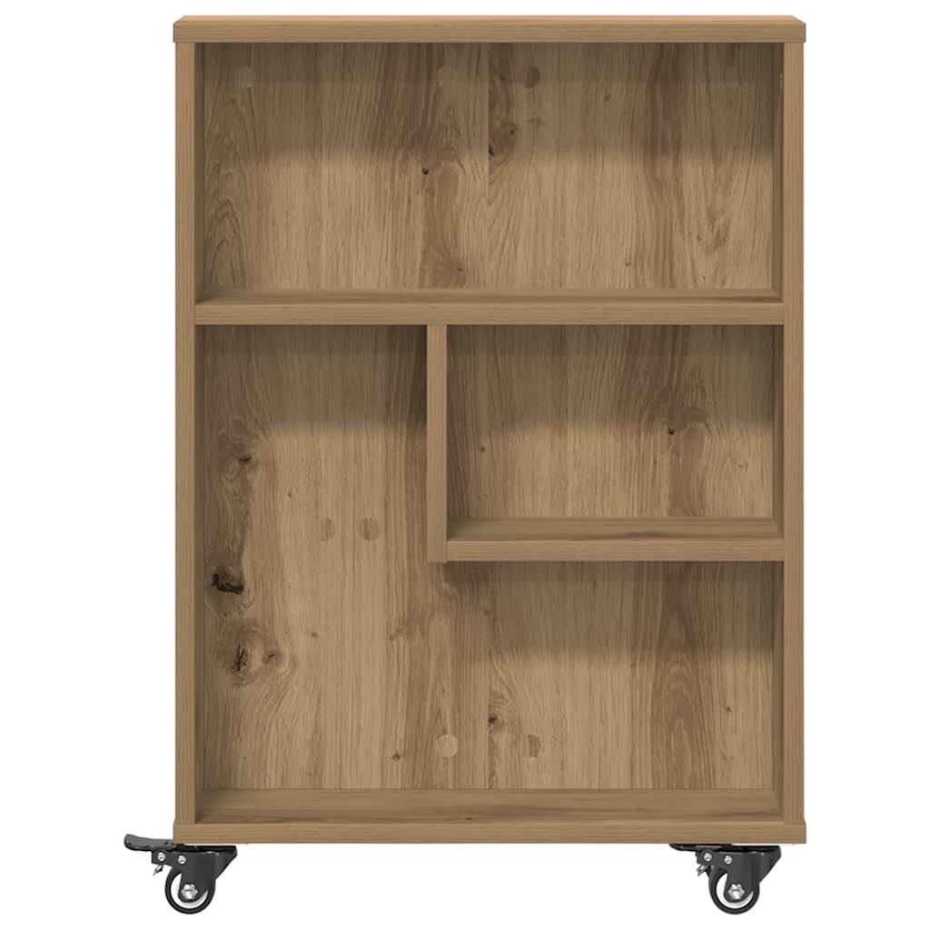 vidaXL Aufbewahrungswagen Schmal Artisan-Eiche 48x13x68 Holzwerkstoff