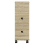vidaXL Schmaler Badschrank mit Rädern Sonoma-Eiche Holzwerkstoff