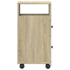 vidaXL Schmaler Badschrank mit Rädern Sonoma-Eiche Holzwerkstoff