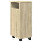 vidaXL Schmaler Badschrank mit Rädern Sonoma-Eiche Holzwerkstoff
