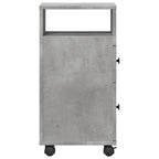 vidaXL Badschrank Schmal mit Rollen Betongrau Holzwerkstoff