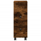 vidaXL Badschrank Schmal mit Rollen Räuchereiche Holzwerkstoff